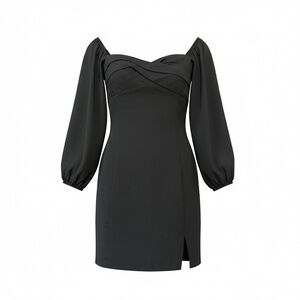 Abercrombie & Fitch Split CUFF Ponte Short Dress Jersey Dress Black sparkle, Women's, Size: Large, Black sparkle Abercrombie & Fitch Split CUFF Ponte Short Dress Jersey Dress Black sparkle, Women's, Size: Large, Black sparkle